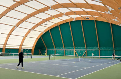 Dettagli struttura portante campo da tennis interno - © Metalsystem Milano