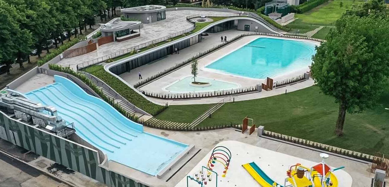 Opere in carpenteria per piscina all'aperto, Sesto San Giovanni - Metalsystem