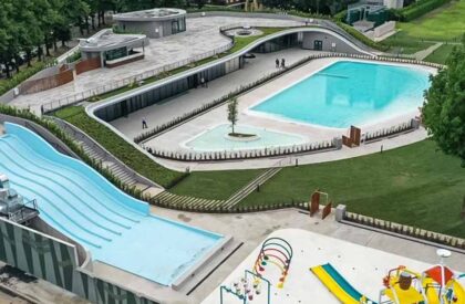 Opere in carpenteria per piscina all'aperto, Sesto San Giovanni - Metalsystem