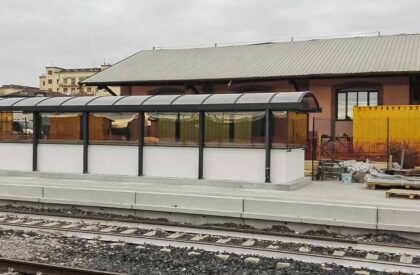 Copertura in policarbonato biprotetto sottopasso per stazione ferroviaria a Treviglio - Metalsystem Milano