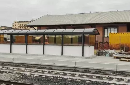 Copertura in policarbonato biprotetto sottopasso per stazione ferroviaria a Treviglio - Metalsystem Milano